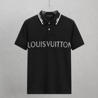Men's White Contrast Collar Logo Graphic Polo Shirt