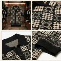 AMIRI Geometric Knit Short-Sleeve Polo Shirt