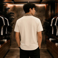 Ivory Luxe Monogram Collar Polo