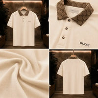 Ivory Luxe Monogram Collar Polo