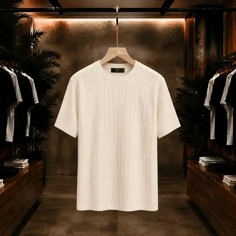 Ivory Cable Knit T-Shirt
