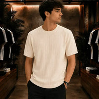 Ivory Cable Knit T-Shirt