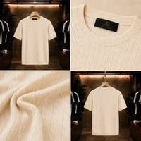 Ivory Cable Knit T-Shirt