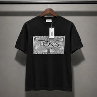Men's White Abstract Logo Graphic Crew Neck T-Shirt