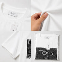 Men's White Abstract Logo Graphic Crew Neck T-Shirt