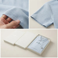 Men's Sky Blue Textured Half-Zip Polo Shirt