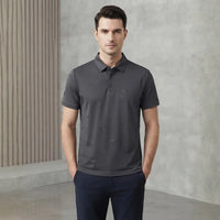 Men's Charcoal Grey All-Over Eagle Embroidered Polo Shirt
