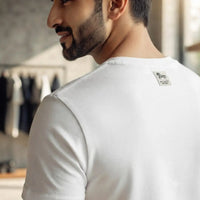 Men's White Gothic Horse Graphic Crew Neck T-Shirt