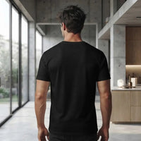 Men's Black White Branch Graphic Crew Neck T-Shirt