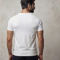 Men's White Floral Crest Graphic Crew Neck T-Shirt