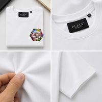 Men's White Floral Crest Graphic Crew Neck T-Shirt