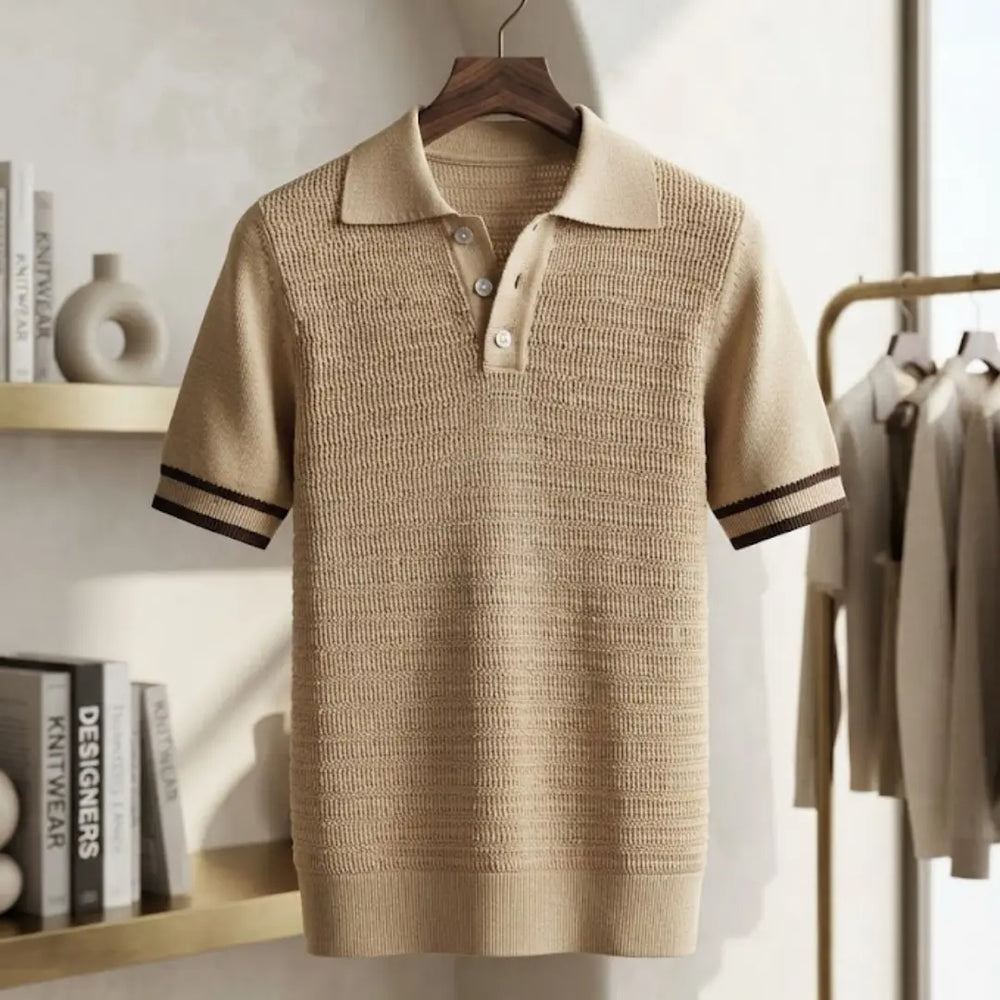 Capello Polo – Textured Knit Polo Shirt