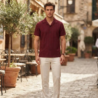 Tendency Textured Knit Polo T-Shirt