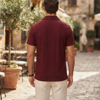 Tendency Textured Knit Polo T-Shirt