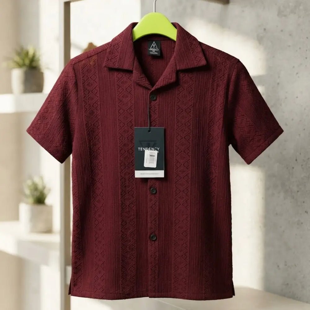 Tendency Textured Knit Polo T-Shirt