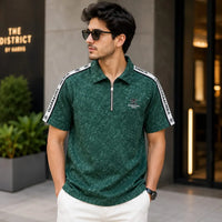 Dolce & Gabbana Side-Tape Half-Zip Polo