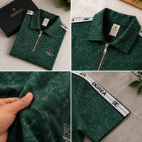 Dolce & Gabbana Side-Tape Half-Zip Polo