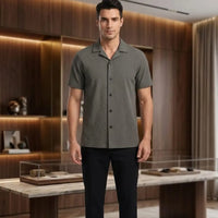 Massimo Dutti Textured Knit Resort Shirt