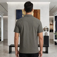 Massimo Dutti Textured Knit Resort Shirt