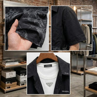 Black Floral Printed Open-Front Short-Sleeve Shirt view 4