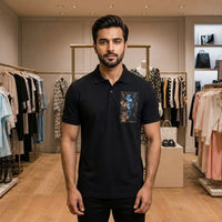 Black Bird Graphic Polo T-Shirt view 2