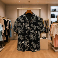 Monochrome Floral Camp Shirt view 1