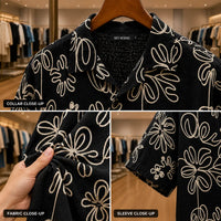 Monochrome Floral Camp Shirt view 4