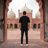 Men's Classic Black Distressed OFF Graphic T-Shirt view 3