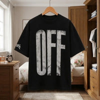 Men's Classic Black Distressed OFF Graphic T-Shirt view 1