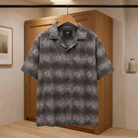 Men's Charcoal Grey Geometric Resort Shirt view 1