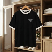 Men's Premium Black Contrast Trim Graphic T-Shirt view 1