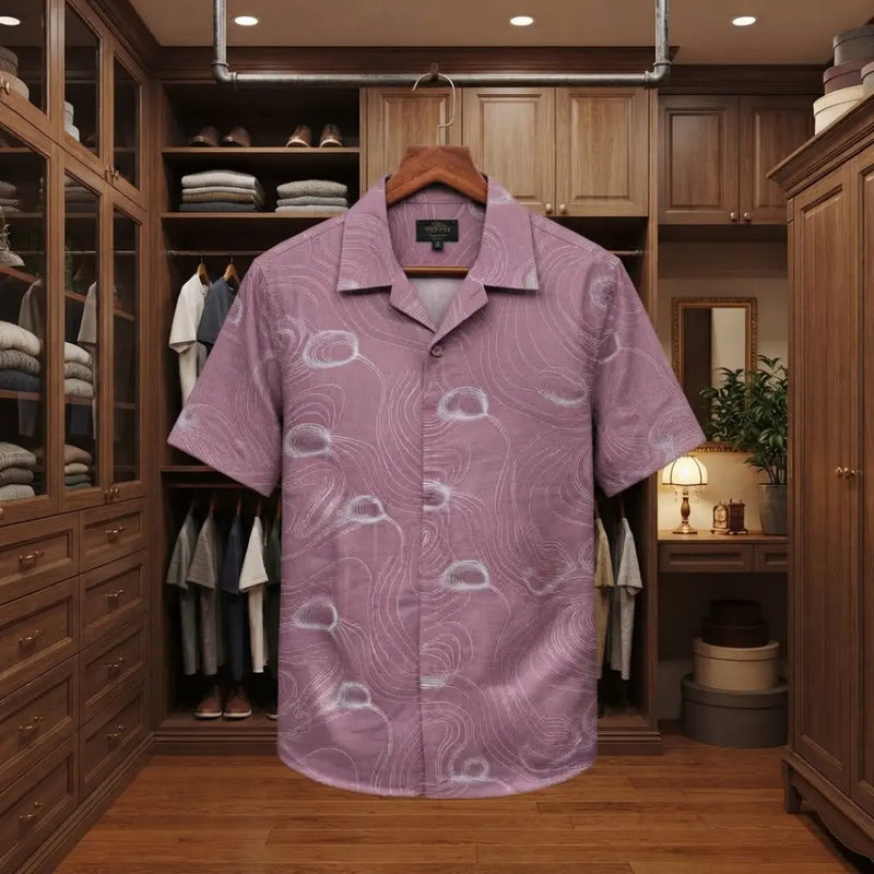 Mauve Contour Print Casual Shirt