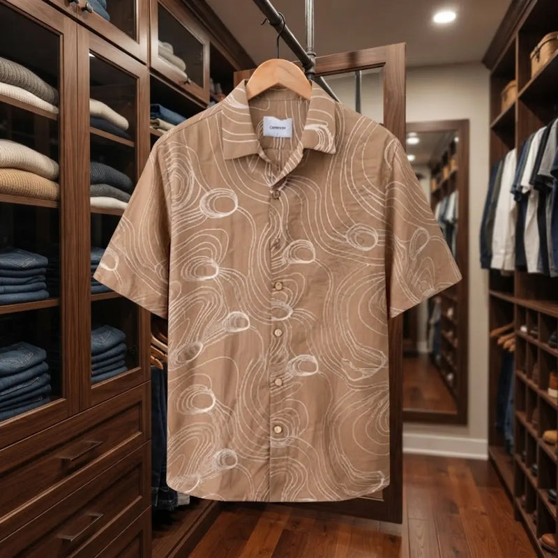 Desert Contour Print Casual Shirt