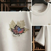 Men's Classic White Maple Leaf Graphic T-Shirt view 4