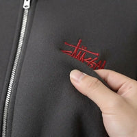 Embroidered Logo Zip-Up Hoodie view 4