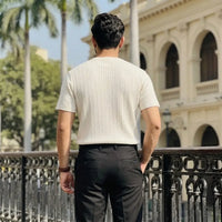 Ivory Cable Knit T-Shirt view 3