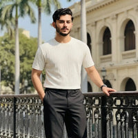 Ivory Cable Knit T-Shirt view 2