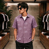 Mauve Contour Print Casual Shirt