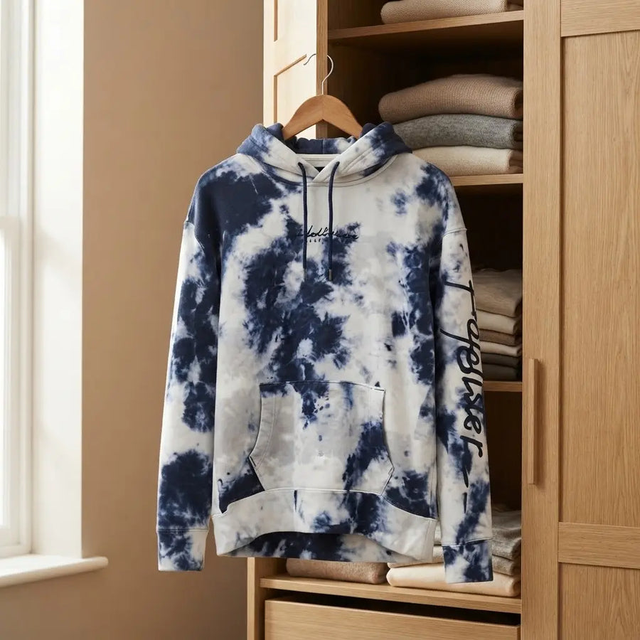 Hollister Tie-Dye Graphic Logo Fleece Hoodie