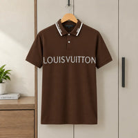 Men's White Contrast Collar Logo Graphic Polo Shirt view 7