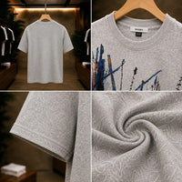 Men's Urban Brushstroke Graphic Grey T-Shirt