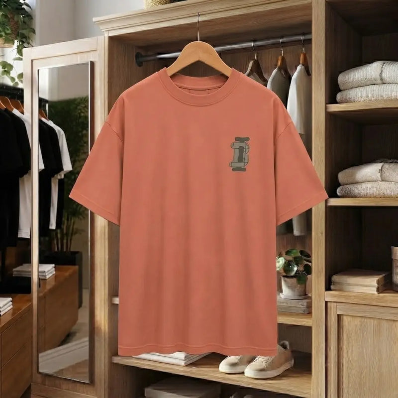 Urban Coral Oversized Graphic T-Shirt