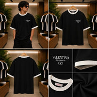 Men's Premium Black Contrast Trim Graphic T-Shirt