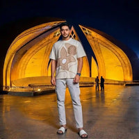 Men's Premium Cream Floral Graphic Print T-Shirt view 2