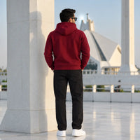 Men’s Burgundy Classic Graphic Pullover Hoodie view 3