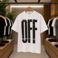 Men's Classic White Distressed OFF Graphic T-Shirt