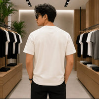 Men's Premium Cream Floral Graphic Print T-Shirt