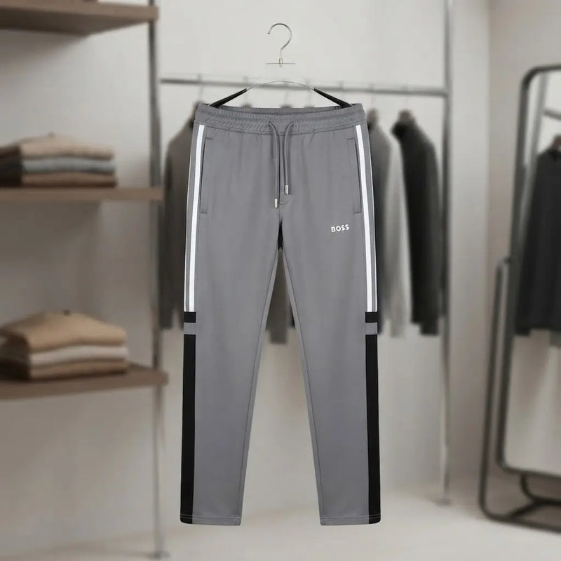 BOSS Grey Interlock Fabric Track Trouser / Jogger