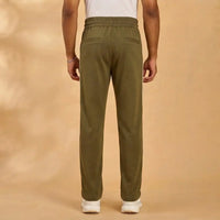 Men's Olive Green Side-Piped Jogger Trouser view 3