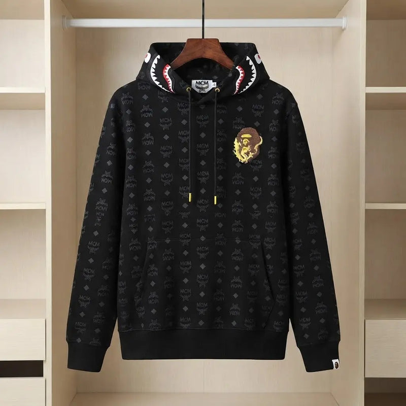 MCM x BAPE Co-Branded Shark Head Hoodie